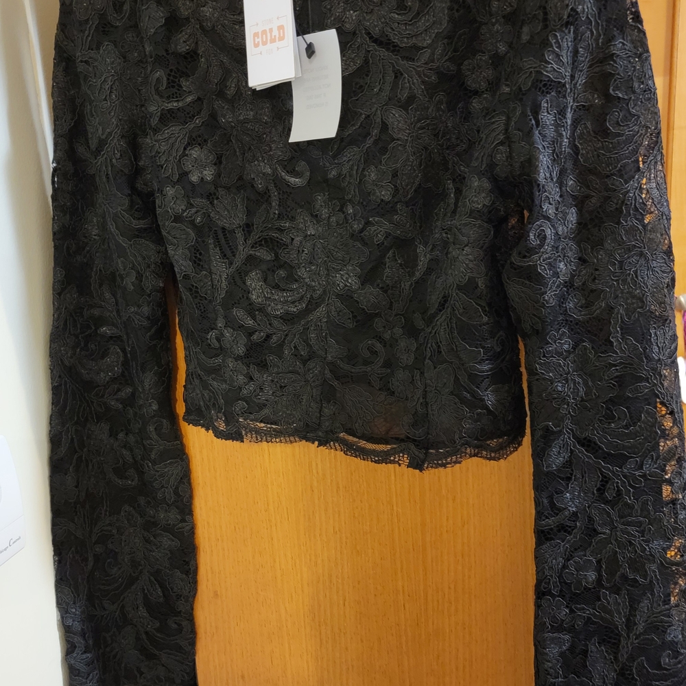 Elegant Black Lace Long Sleeve Top